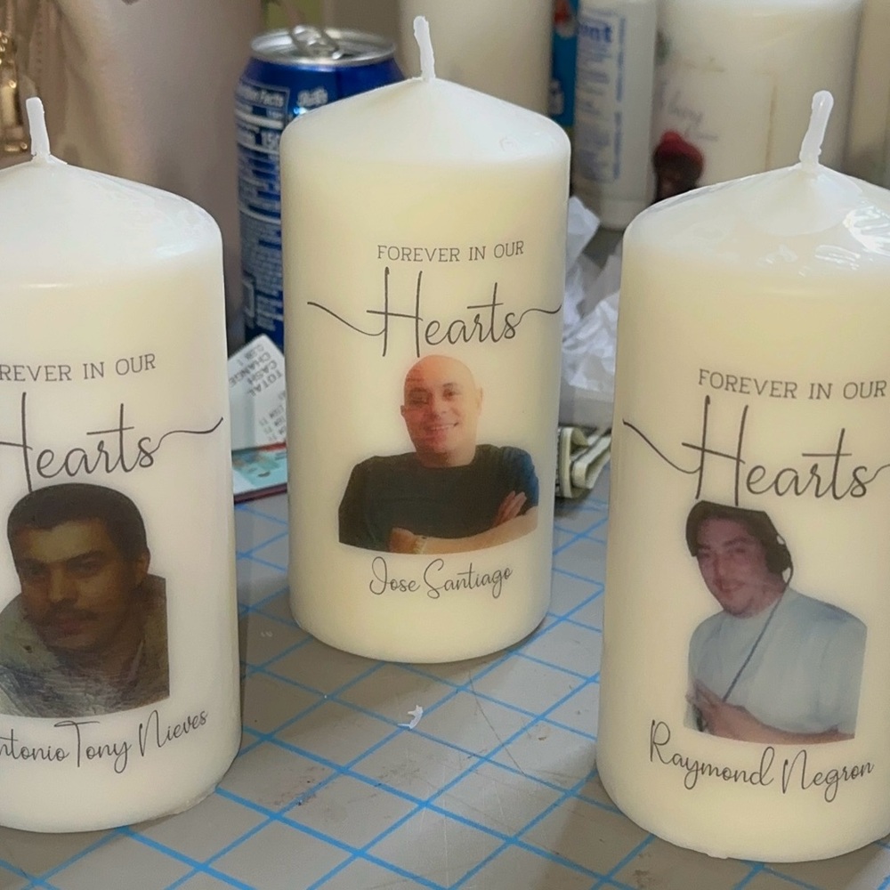 Elegant White Candles with Personalized Accents